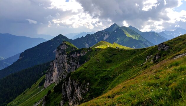 Mountain vista with dramatic clouds