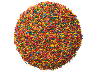 Rainbow sprinkles colorful candy confectionery sweet treats, Isolated On White Background, Png Transparent