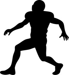 American Football Silhouette Vector | Sport Player Clipart | Ball Game Icon Design