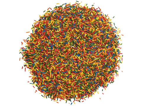 A colorful explosion of rainbow sprinkles isolated on black, Isolated On White Background, Png Transparent