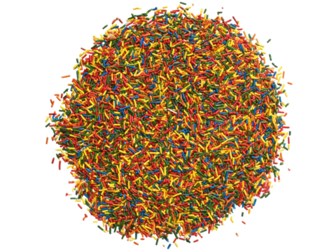 A colorful explosion of rainbow sprinkles isolated on black, Isolated On White Background, Png Transparent