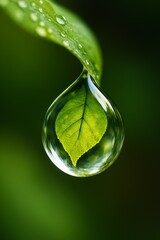 Fototapeta premium 물방울과 나뭇잎