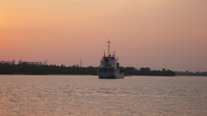 sunset in the harbor