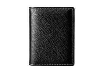 Black leather wallet, top view.  Compact, simple design