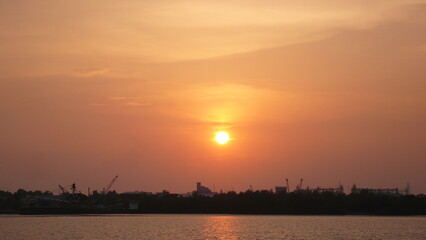 sunrise over the river