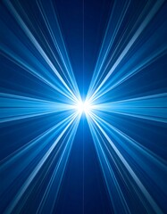 Abstract blue light rays converging at a bright center, creating a dynamic, starburst effect