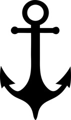 Anchor Silhouette Vector | Nautical Marine Symbol | Ship Sailing Icon Design