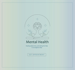 Minimal Wellness and Self‑Care Line Art Vector Template – Healing Journey, Psychology Tips, Mindfulness Posts, Mood Trackers, Planner Pages