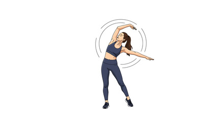 Young woman stretching and warming up her muscles before exercise, fit girl
