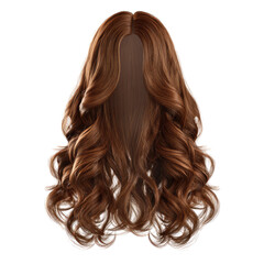 Naklejka premium Full, wavy brown wig