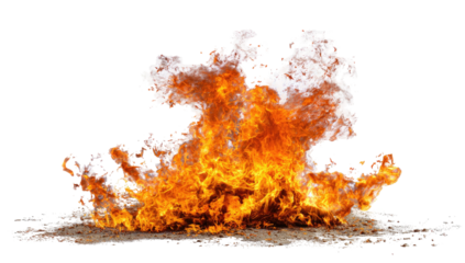 Fiery explosion against a dark background