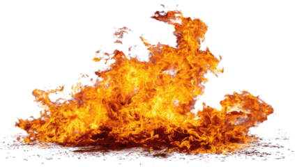 Fiery flames erupting from a base