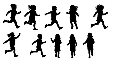 Silhouette Artistic Illustration Running Child Character Person Sport Activity