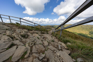 Hiking along the red trail to the highest peak of the Bieszczady Mountains - Tarnica