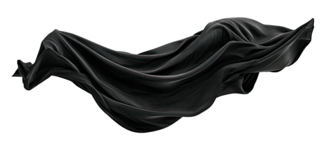 Dark drapery flowing in a dynamic pose