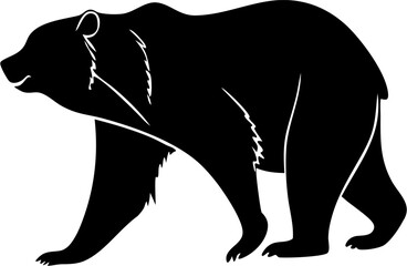 Bear Silhouette Vector | Wild Animal Icon | Wildlife Forest Graphic Design