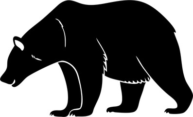 Bear Silhouette Vector | Wild Animal Icon | Wildlife Forest Graphic Design