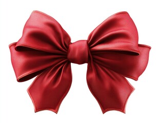 Red satin ribbon bow, 3D render