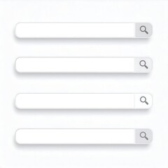 Fototapeta premium Four search bar templates on a light background