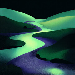 Stream - A narrow flow trickling downhill