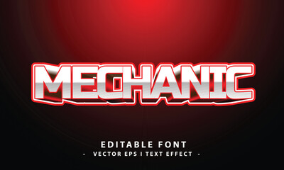 Modern Mechanic Bold Editable Metallic Text Effect