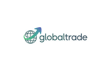 Obraz premium vector illustration of global trade and investment logo concept with world globe and arrow