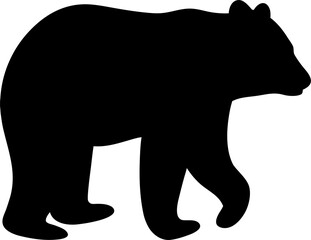 Bear Silhouette Vector | Wild Animal Outline | Wildlife Forest Icon Design