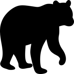Bear Silhouette Vector | Wild Animal Outline | Wildlife Forest Icon Design