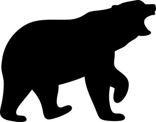 Bear Silhouette Vector | Wild Animal Outline | Wildlife Forest Icon Design