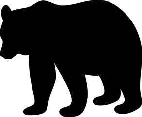 Bear Silhouette Vector | Wild Animal Outline | Wildlife Forest Icon Design