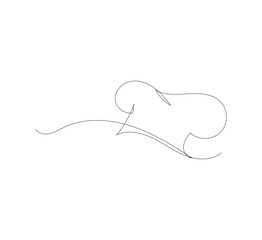 Chef hat continuous line drawing.white background, Cafe symbol, restaurant logo. Editable vector illustration, Chef Hat Continuous Line Icon, One line drawing illustration.
