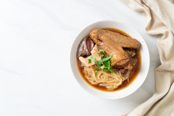 Braised duck noodles with brown soup