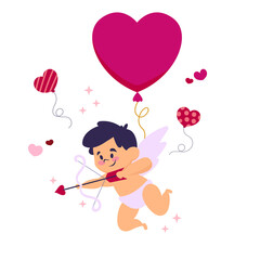 cupid with hearts