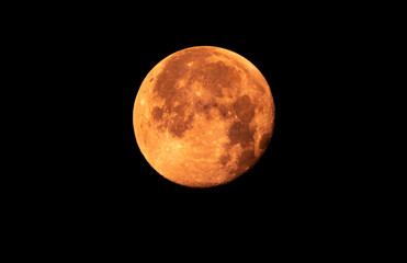 Red moon in the night sky