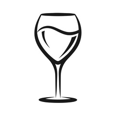 Elegant Wine Glass Vector Symbol