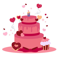 wedding cake with pink roses