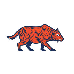 Fototapeta premium Stylized Linocut Animal Print