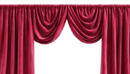 Deep crimson velvet curtains