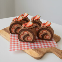Chocolate strawberry roll