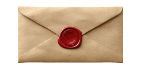 Vintage letter envelope with wax seal