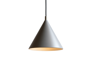 Light gray conical pendant lamp