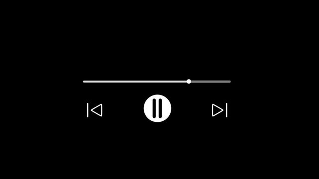 Play or pause button animation. Music or video play bar icon, video Play concept