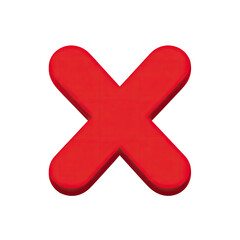 Fototapeta premium Red 3D X on black background