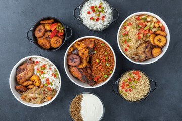 Traditional african food and poke bowls