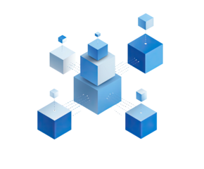 Abstract interconnected cubes