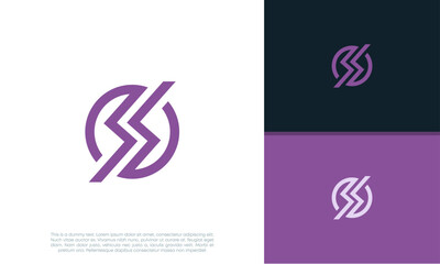 Initials S logo design. Initial Letter Logo. Innovative high tech logo template.	
