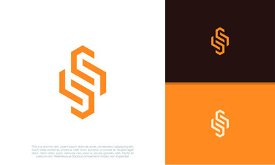 Initials S logo design. Initial Letter Logo. Innovative high tech logo template.	
