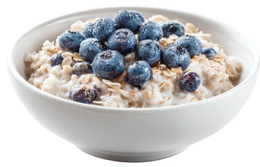 Bowl of oatmeal with blueberries