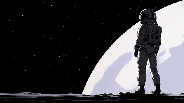 Astronaut on moon surface