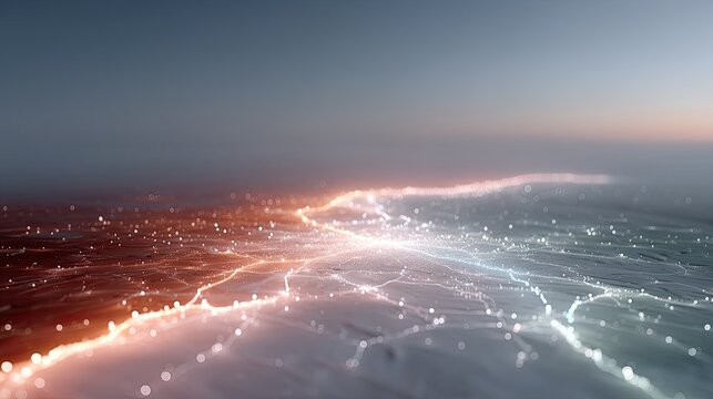Futuristic Holographic City Map Glowing in Warm and Cool Tones with Cinematic Lighting